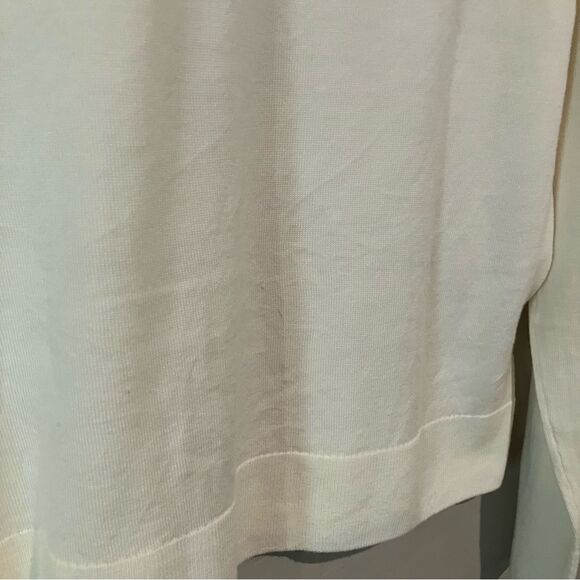 NWT Calvin Klein Cream V-Neck Merino Wool Washable Pullover Sweater Men's Size M - Picture 11 of 15